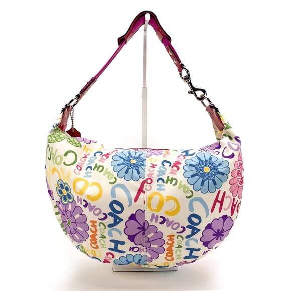 COACH Poppy Daisy Floral Graffiti Multi Color Hobo Shoulder Bag - B1082-F14883 - Picture 6 of 16